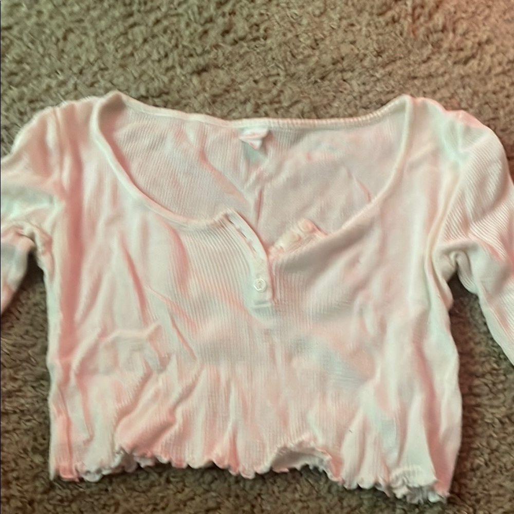 Kids White Long Sleeve Top